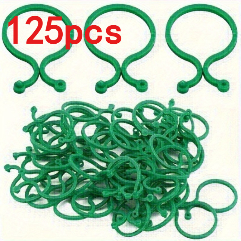 Vine Climbing Plastic - 125個入り ガーデン植物サポートキット つるクリップ ツイストタイ 植物用ロープ トマト、野菜、つる性植物用