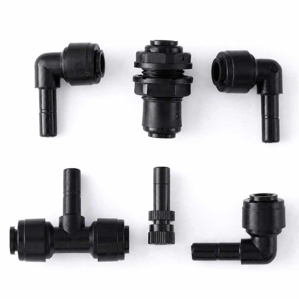 Misting Nozzle Reptile - PP製爬虫類用フォガー、調整可能なノズル、ブラック、水槽用ミストスプリンクラー、1/4インチクイックフィットポート、湿度制御テラリウムフォガー